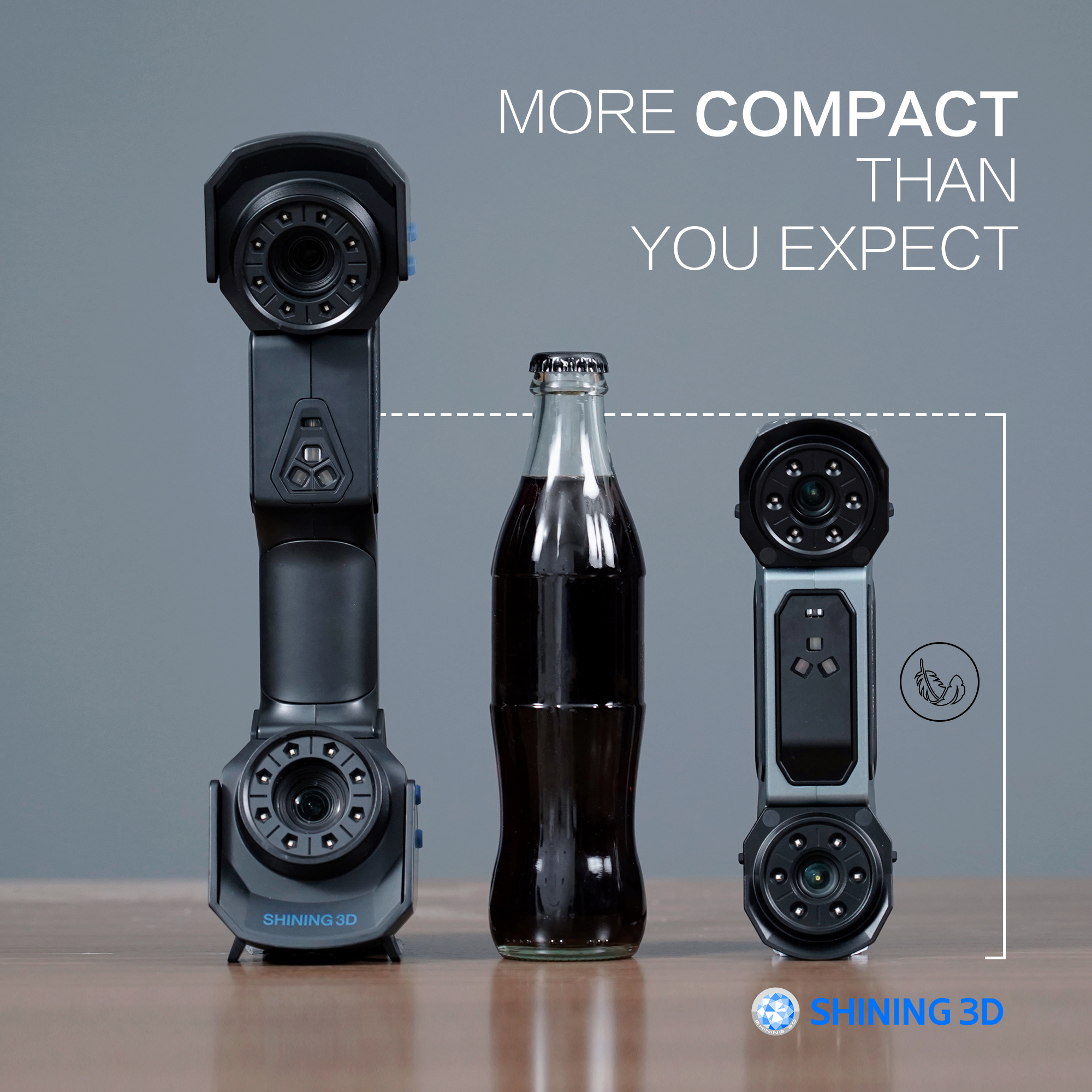 Combo VS Coke Shining3D FreeScan Combo hybrid metrology handheld 3d scanner 3DHUBgr