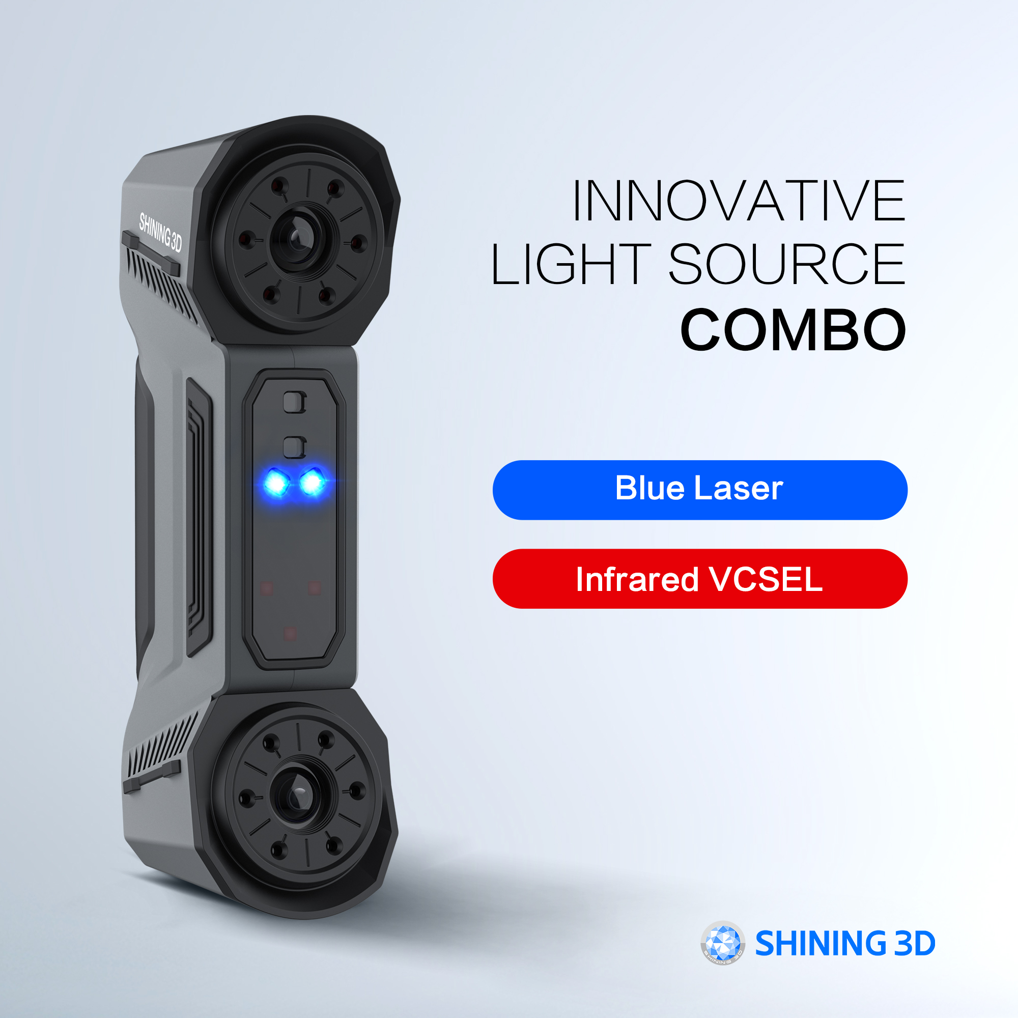 Innovative light source combo Shining3D FreeScan Combo hybrid metrology handheld 3d scanner 3DHUBgr