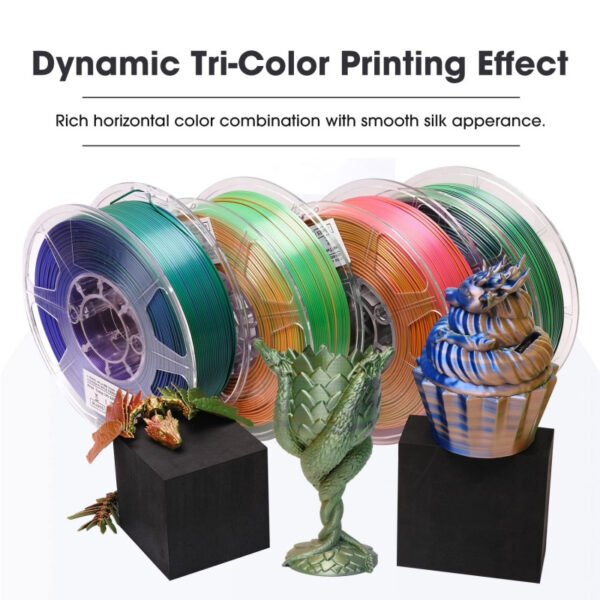 eSUN eSilk Mystic Triple Color PLA Filament 1KG